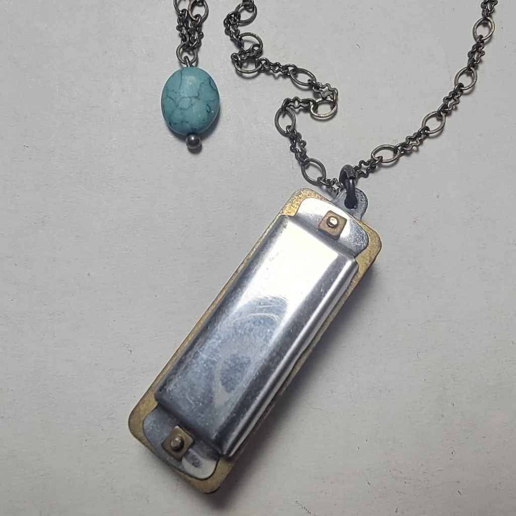 Rare Playable Harmonica Necklace